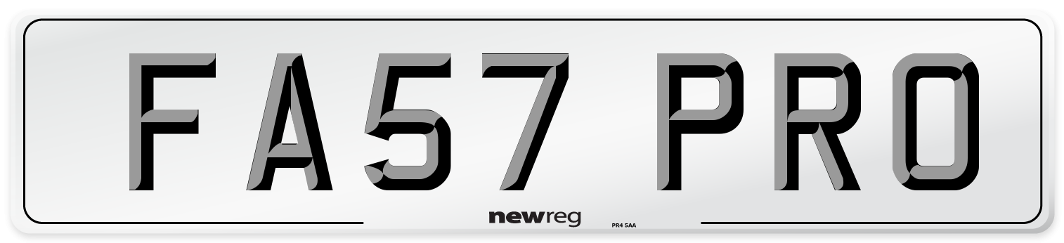 FA57 PRO Number Plate from New Reg